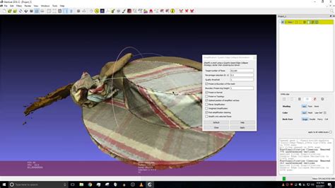 meshlab, reducing vertices, file.